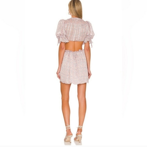 For Love And Lemons Phoebe Floral Mini Dress Small NWT - Picture 2 of 8